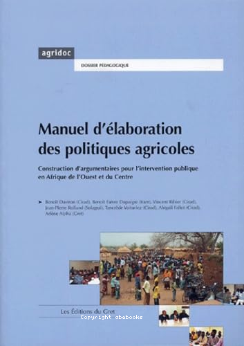 Manuel d'élaboration des politiques agricoles