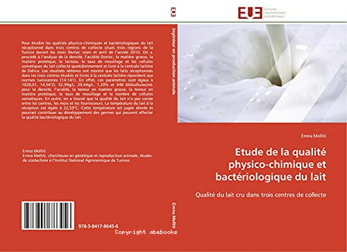 Etude de la qualité physico chimique et bactériologie du lait