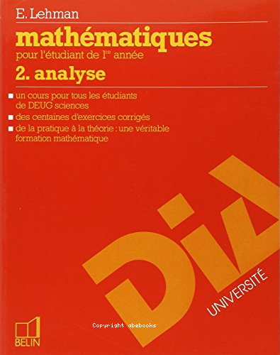 Mathématiques pour l'étudiant de 1ère année 2. analyse