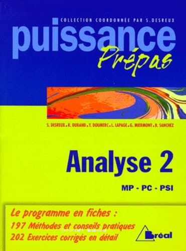 Analyse 2 : Puissance prépas - MP - PC - PSI